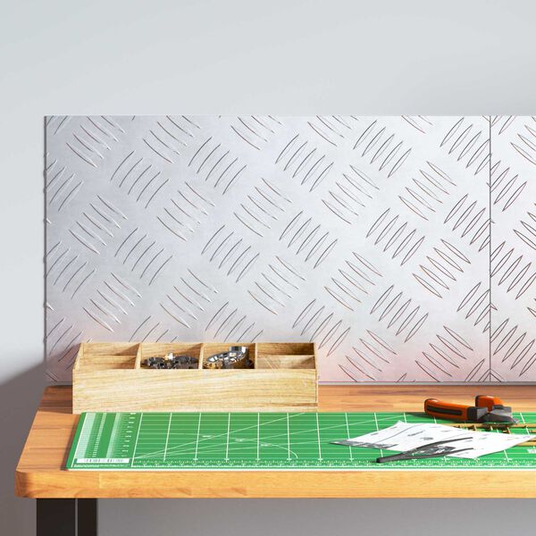 vidaXL Trinn Rektangul&aelig;r 2 pcs s&oslash;lv 50 x 30 cm Aluminium