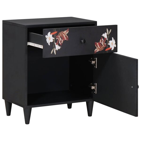 vidaXL Nattbord med skuff Flerfarget 50 x 33 x 60 cm Massiv mango tre