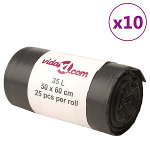 vidaXL S&oslash;ppelposer 250 stk svart 35 L