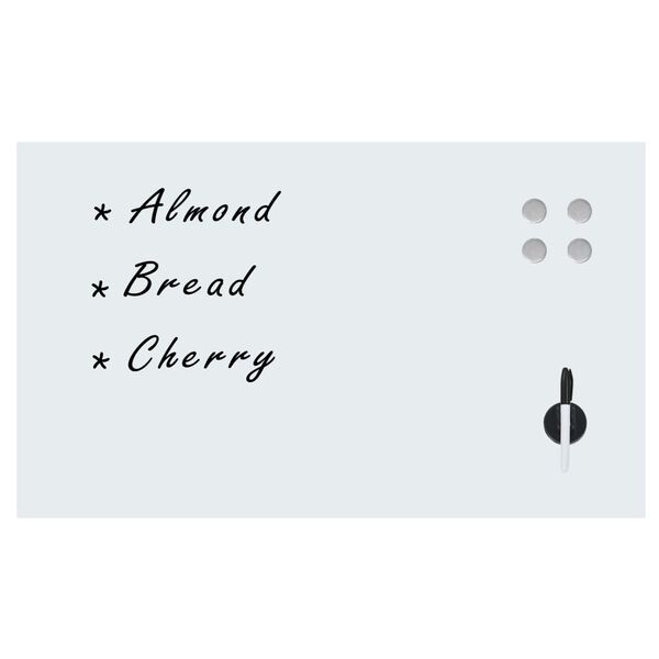 vidaXL Veggmontert magnetisk tavle glass hvit 100x60 cm