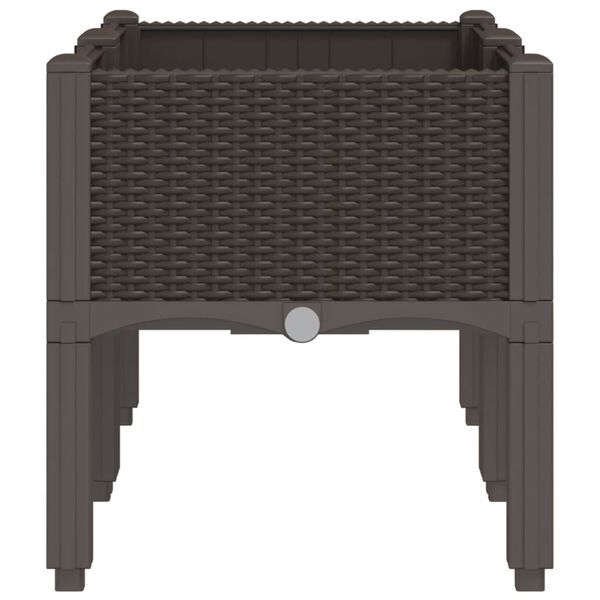 vidaXL Plantekasse med ben brun 80x40x42 cm PP