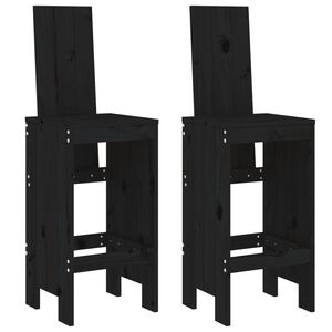vidaXL Barkrakker 2 stk svart 40x42x120 cm heltre furu