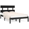 vidaXL Sengeramme svart heltre 135x190 cm Double