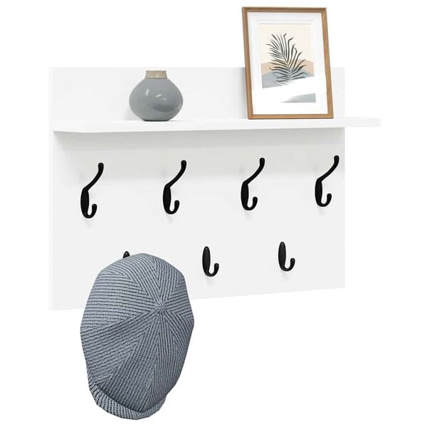 vidaXL Vegghengt kleshenger Hvit 60 x 40 x 12 cm Konstruert tre