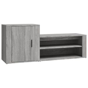 vidaXL Skoskap gr&aring; sonoma 130x35x54 cm konstruert tre