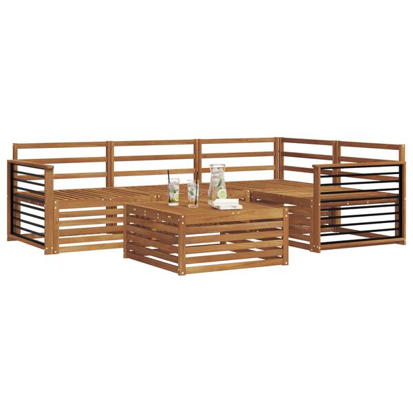 vidaXL Utend&oslash;rs sofa-sett 5 pcs Naturlig Solid akasietre