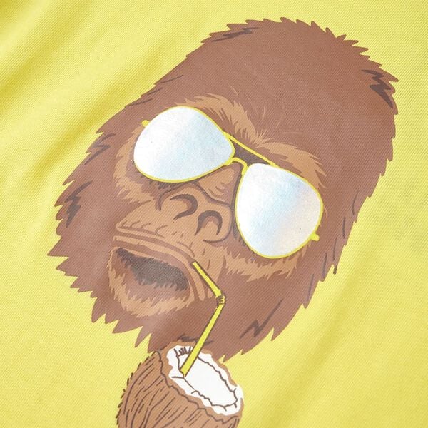 T-skjorte for barn med korte ermer gul 140