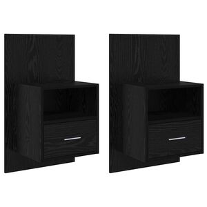 vidaXL Nattbordskap 2 stk. Svart Eik 50 x 32,5 x 80cm Konstruert tre