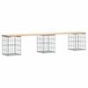 vidaXL Hagebenk gabiondesign 203x31x42 cm heltre furu