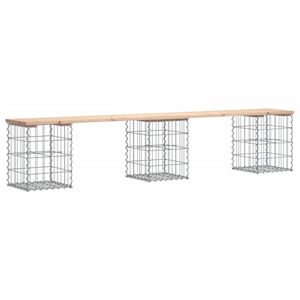 vidaXL Hagebenk gabiondesign 203x31x42 cm heltre furu