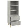 vidaXL Highboard betonggrå 40x36x110 cm konstruert tre