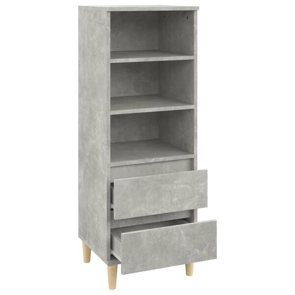 vidaXL Highboard betonggrå 40x36x110 cm konstruert tre