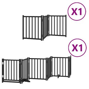 vidaXL Hundeport sammenleggbar 9 paneler svart 450 cm poppeltre