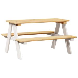 vidaXL Barnebord med benker IRUN 90x79,5x50 cm massivt tre