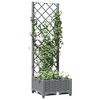 vidaXL Plantekasse med espalier lysegrå 40x40x121,5 cm PP