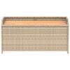 vidaXL Oppbevaringsbenk beige 100x50x52 cm polyrotting og akasie