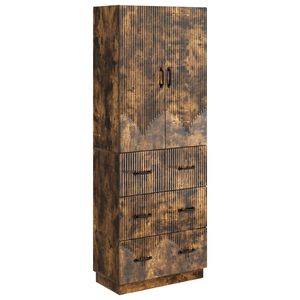 vidaXL Skapsett 2 pcs R&oslash;kt Eik 66 x 34,5 x 87 cm Konstruert tre