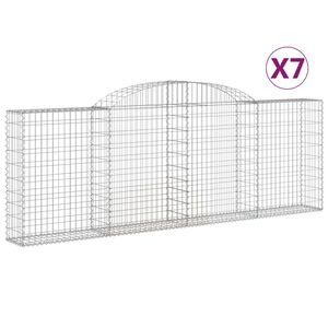 vidaXL Gabionkurver buede 7 stk 300x30x100/120 cm galvanisert jern