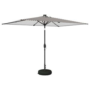 vidaXL Hageparasol med LED-lamper og fot 2 x 3 m Polyester