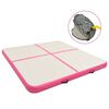 vidaXL Oppbl&aring;sbar PVC gymnastikkmatte med pumpe 200x200x15 cm rosa
