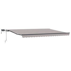 vidaXL Uttrekkbar markise Lysegr&aring; 400 &times; 350 cm Stoff og Aluminium