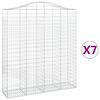 vidaXL Gabionkurver buede 7 stk 200x50x220/240 cm galvanisert jern