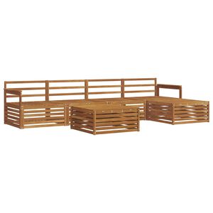 vidaXL Utend&oslash;rs sofa-sett 6 pcs Naturlig Solid akasietre