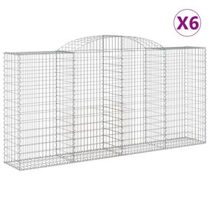 vidaXL Gabionkurver buede 6 stk 300x50x140/160 cm galvanisert jern