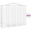 vidaXL Gabionkurver buede 14 stk 200x50x160/180 cm galvanisert jern