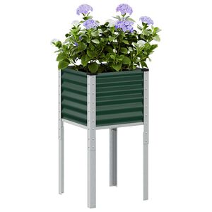 vidaXL Hagepotte gr&oslash;nn 45x45x88 cm st&aring;l