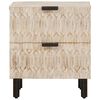 vidaXL Nattbordskap 2 pcs Hvit 40 x 33 x 46 cm Massiv mango tre