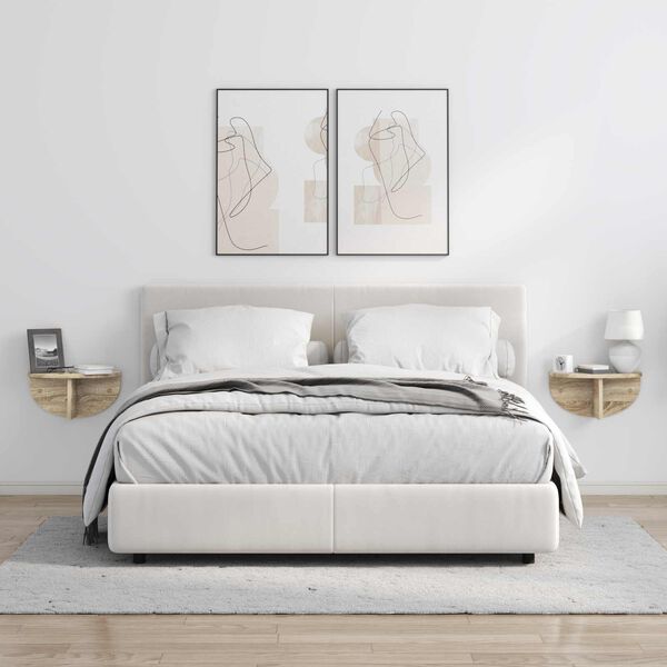 vidaXL Vegghylle Veggmontert Sonoma eik 38 x 19 x 19 cm Konstruert tre