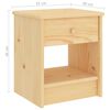 vidaXL Nattbord naturell 35x30x40 cm heltre furu