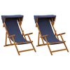 vidaXL Hage Stol 2 pcs 3 Posisjon Solid Eucalyptus Tre Bl&aring;