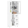 vidaXL Highboard hvit 69,5x34x180 cm konstruert tre