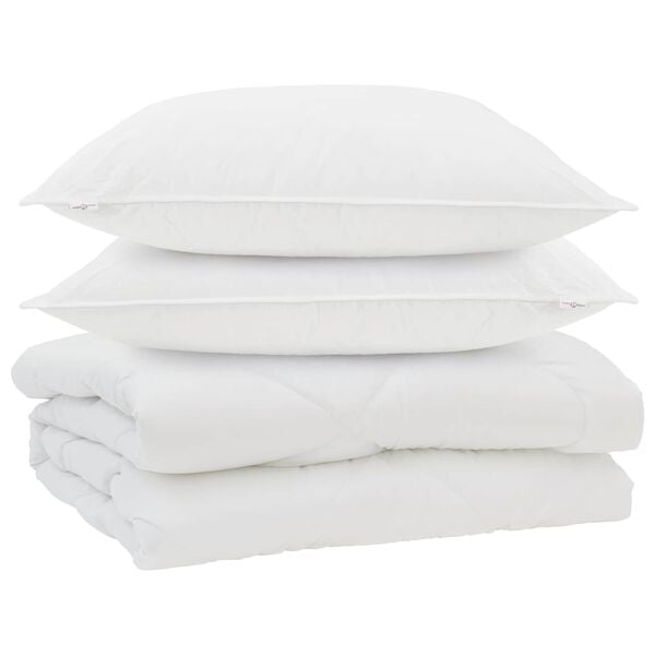 vidaXL Dyne med pute 3 pcs Hvit Mikrofiber