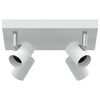 vidaXL Takspot med s&oslash;kelys Hvit 26 x 26 x 11,5 cm Metall