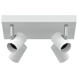vidaXL Takspot med s&oslash;kelys Hvit 26 x 26 x 11,5 cm Metall