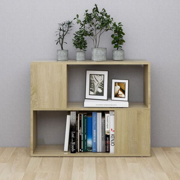 vidaXL TV-benk sonoma eik 80x24x63 cm konstruert tre