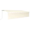vidaXL Manuell uttrekkbar markise med rullegardin LED 6x3 m kremhvit