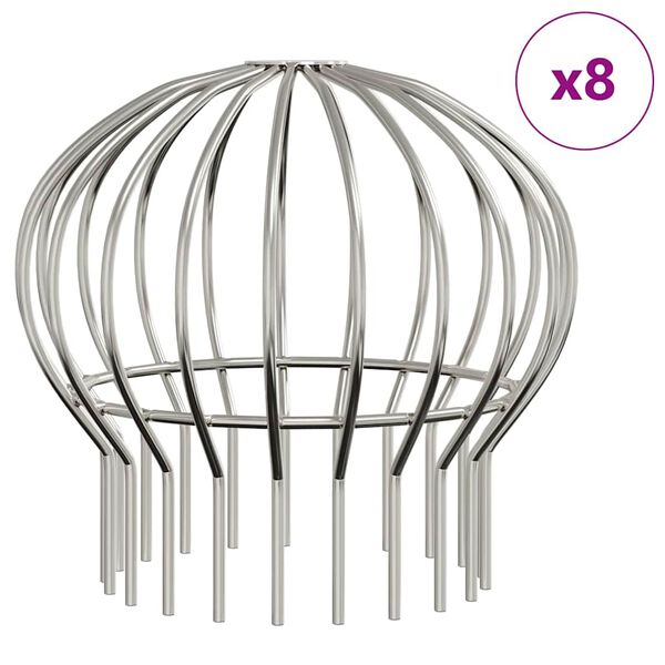 vidaXL Bladbeskyttelse til takrenner 8 pcs s&oslash;lv 160 mm Rustfritt St&aring;l