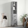 vidaXL Highboard betonggr&aring; 34,5x34x180 cm konstruert tre