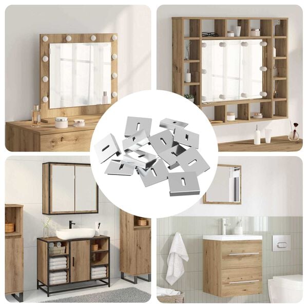 vidaXL Speilhenger Brakett 340 pcs Nikkel 35 x 30 x 8,3 mm St&aring;l