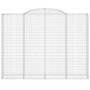 vidaXL Gabionkurver buede 3 stk 300x50x220/240 cm galvanisert jern