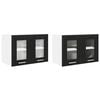 vidaXL Hengende skap 2 pcs Svart Eik 60 x 31 x 40 cm Konstruert tre