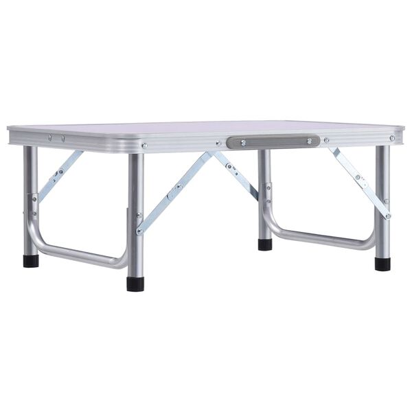 vidaXL Sammenleggbart campingbord hvit aluminium 60x45 cm