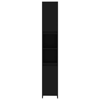 vidaXL Baderomsskap svart 30x30x183,5 cm sponplate