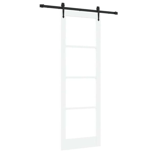 vidaXL Skyved&oslash;r ORKDAL Hvit 78 x 232 cm Massivt furutre og glass