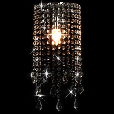 vidaXL Vegglampe med krystallperler sølv rektangulær E14 lyspærer