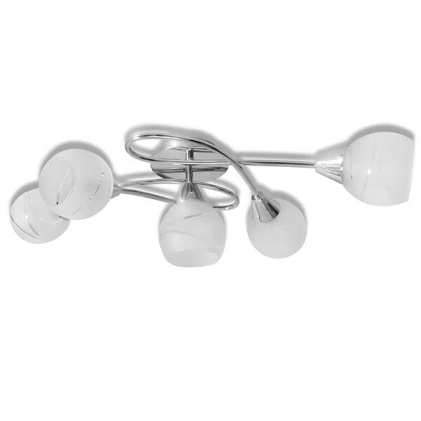 Taklampe med Glass Skjerm til 5 E14 Lysp&aelig;r